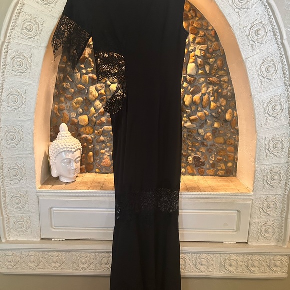 Anthropologie Hutch Asymmetrical Romantic Goth Lace Mix Slip Dress - Picture 7 of 15